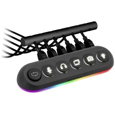 USB-Hub Streamplify mit 4x USB 3.0 und 1x USB 2.0, RGB-Beleuchtung