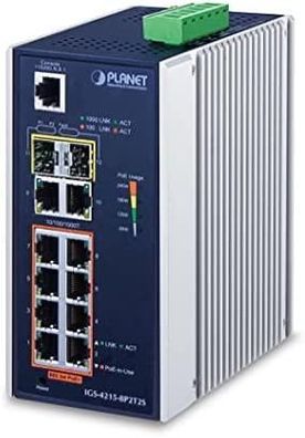 Managed Switch Planet IGS-4215-8P2T2S mit 10 RJ-45 & 2 SFP Ports