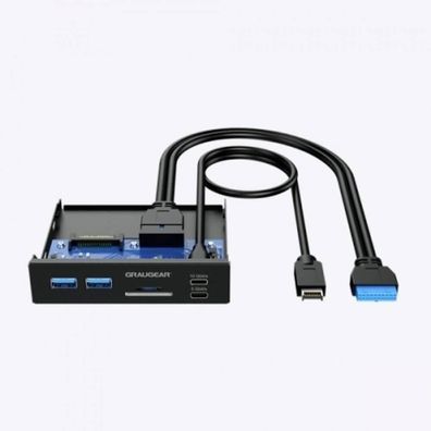 USB-HUB Graugear Multi Front Panel mit Kartenleser