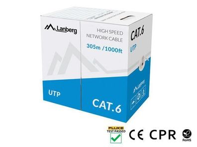 Lanberg Ethernet Kabel LAN grau Cat6 305 Meter