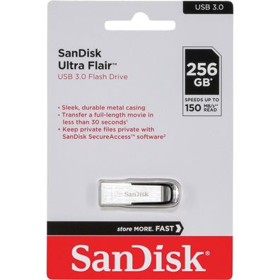 USB-Stick SanDisk Ultra Flair 256GB Silber