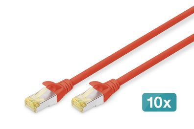 Patch-Kabel Digitus CAT 6a SFTP 3 m Rot - 10 Stéck