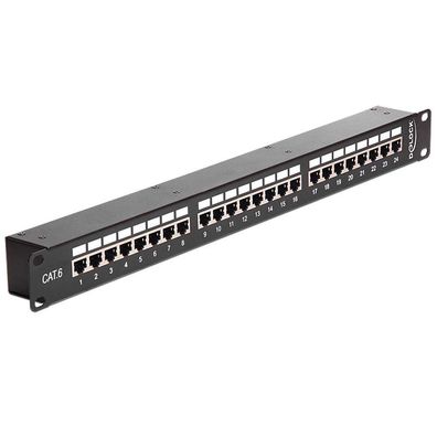 Patch-Panel DeLOCK RJ-45 24 Ports Schwarz 1U
