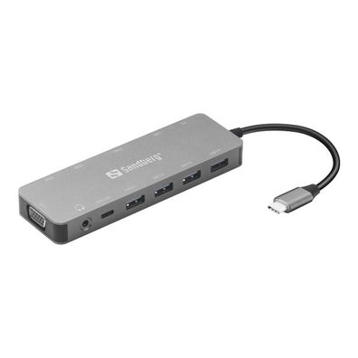 USB-C Dockingstation Sandberg 13-in-1 Aluminium