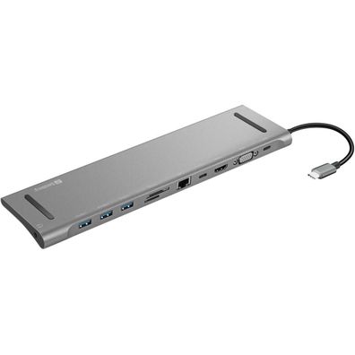 Dockingstation Sandberg USB-C 10-in-1 Aluminium