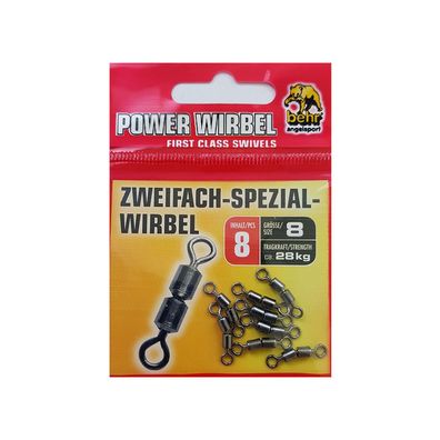 8 Tönnchenwirbel Forellen Wirbel zweifach Gr. 8