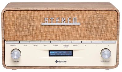 Tragbares Radio Denver Electronics DAB+/FM mit Holzdesign