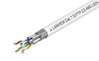 Netzwerkkabel Lanview Cat7, 500 Meter, weiß