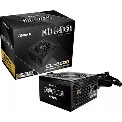 PC-Netzteil ASRock Challenger Gold 650W, 80 PLUS Gold, schwarz