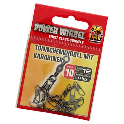 Tönnchen Wirbel mit Karabiner 10 Stück Gr. 12