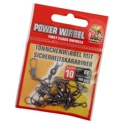 Tönnchenwirbel mit Sicherheitskarabiner 10 Stück Gr. 8