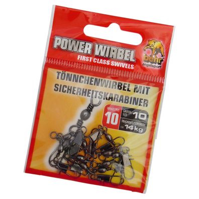 Tönnchenwirbel mit Sicherheitskarabiner 10 Stück Gr. 10