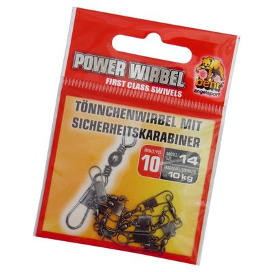 Tönnchenwirbel mit Sicherheitskarabiner 10 Stück Gr. 14