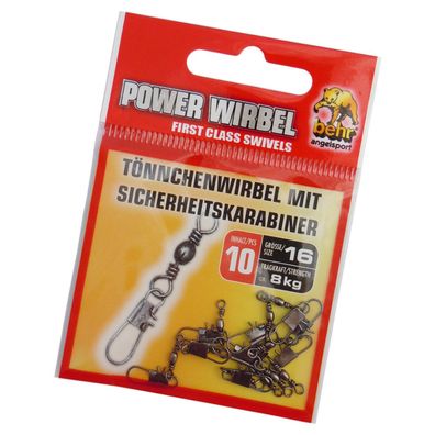 Tönnchenwirbel mit Sicherheitskarabiner 10 Stück Gr. 16
