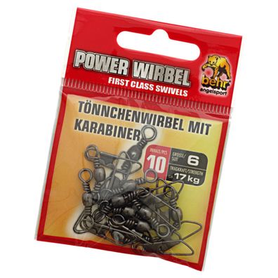 Tönnchen Wirbel mit Karabiner 10 Stück Gr. 6