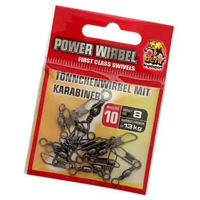 Tönnchen Wirbel mit Karabiner 10 Stück Gr. 8