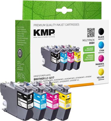 Kompatible Tintenpatronen KMP Multipack B58V Schwarz Cyan Magenta Gelb