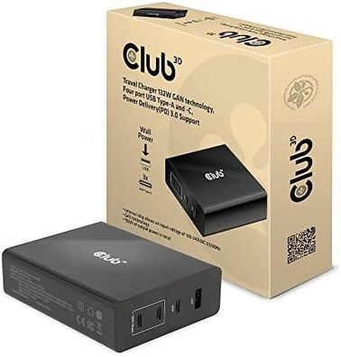 Ladegerät Club-3D 132 W USB-C und USB-A
