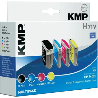 Druckerpatronen KMP H71V Schwarz, Cyan, Magenta, Gelb