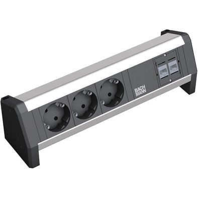 Steckdosenleiste Bachmann Aluminium Schwarz