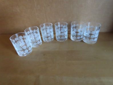 Schnapsglas Stamper klar mit milchigen Punkten (Druck)6st