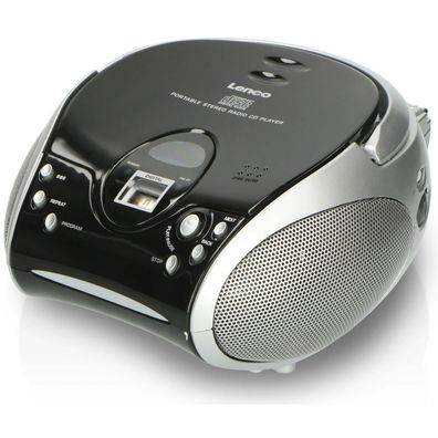 Radio FM portable mit CD-Player Lenco SCD-24 schwarz und silber