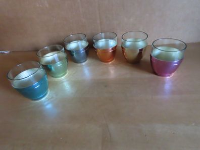 Schnapsglas klar Stamper mit Metall Überzug farbig /6st