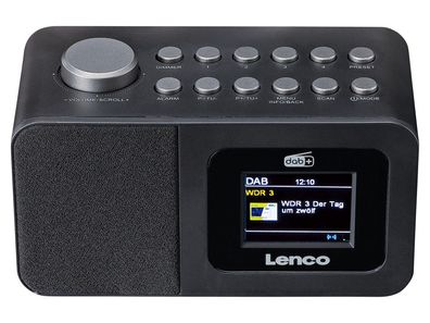 Radio-Wecker Lenco mit DAB+ und FM, LCD-Farbdisplay 2,4 Zoll