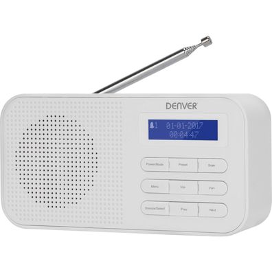 Tragbares Radio Denver DAB-42WHITE mit DAB+ und FM
