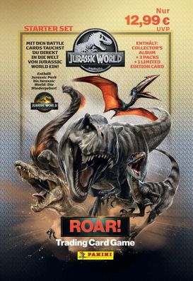 Jurassic World Roar! Trading Cards Starter Sammelkarten Dino Dinosaurier Karten
