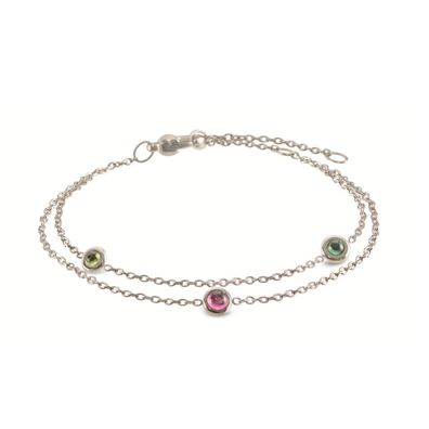 Boccia 2-fach Armband 03044-01 Reintitan, Turmalin