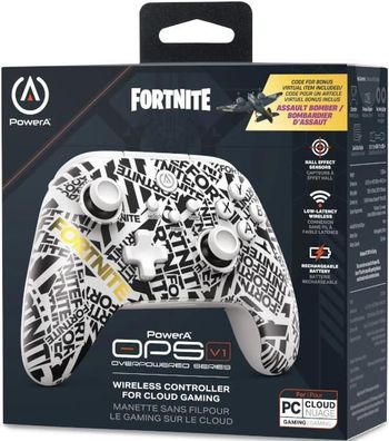 Gamecontroller PowerA Fortnite OPS v1 kabellos schwarz-weiß