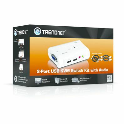 KVM-Switch Trendnet TK-209K Weiß Kompakt