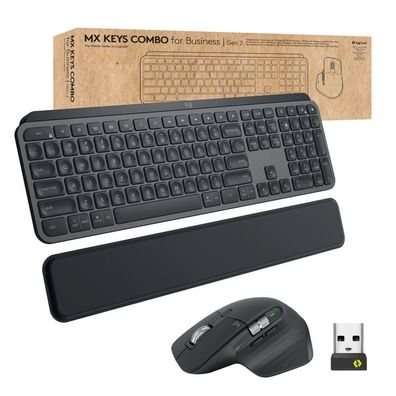 Set aus Tastatur und Maus Logitech, Hochwertiges kabelloses Graphit-Design