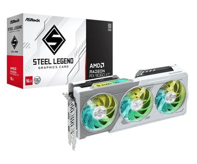Grafikkarte ASRock AMD Radeon RX 9060 XT Steel Legend Weiß