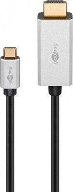 USB-Câ?¢-auf-HDMIâ?¢ Adapterkabel Goobay Aluminium 2m