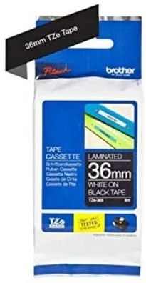 Beschriftungsband Brother TZE-365 Weiß auf Schwarz 36 mm