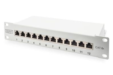 Patchpanel Digitus CAT 6A 12-Port Grau