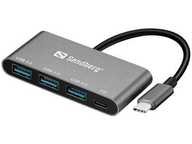 USB-C Hub Sandberg mit 3x USB 3.0 und PD