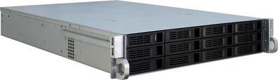 Servergehäuse Inter-Tech IPC 2U-2412 schwarz und silber