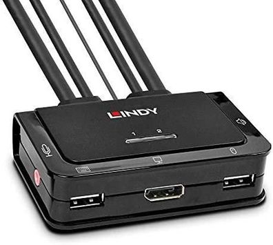 Switch KVM 2 Ports Lindy mit 4K Ultra HD