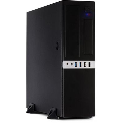 PC-Gehäuse Inter-Tech Mini Tower schwarz matt