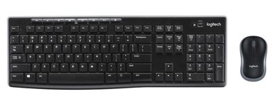 Kabelloses Logitech MK270 Tastatur-Maus-Set, Schwarz