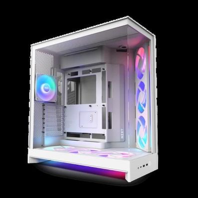 PC-Gehäuse NZXT H9 Flow Weiß Midi Tower mit Glas