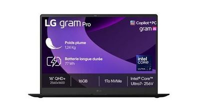 Laptop LG Gram Pro 16Z90TS-G. AU79F mit Intel Core Ultra 7