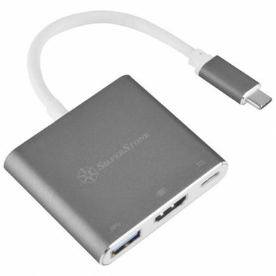 USB-Hub SilverStone SST-EP08C Aluminium, 3 Ports