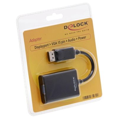 Adapter DisplayPort VGA Delock schwarz