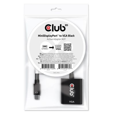 Adapter Club-3d Mini DisplayPort zu VGA, aktiv