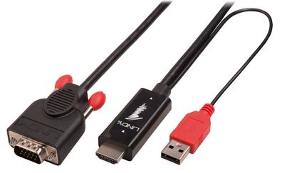 Kabeladapter Lindy HDMI zu VGA mit USB 3 Meter