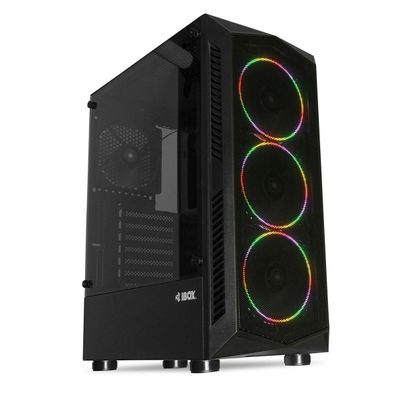 PC-Gehäuse ibox mit RGB-Beleuchtung und Glasfenster